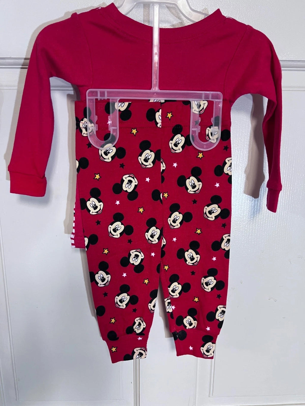 Boys Toddler Baby 12 Months Disney Baby Red Long Sleeve Mickey Mouse Pajama Set