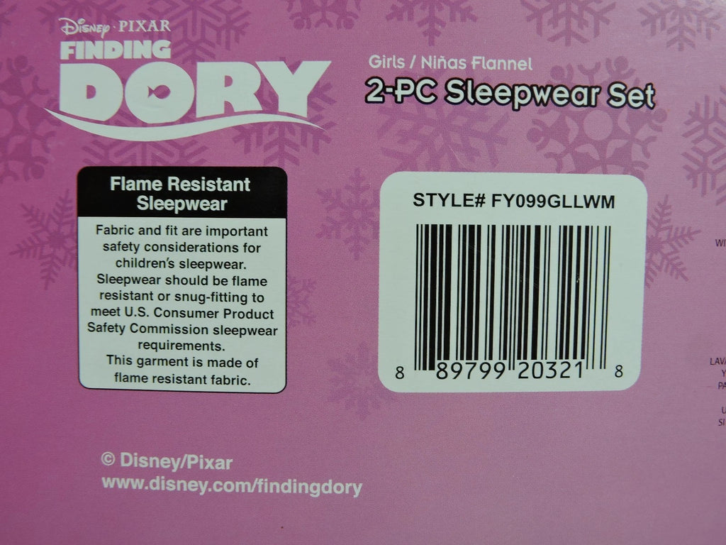 New Girls Disney FINDING DORY Nemo Flannel Pajamas 2 pc Sleep wear Set Size 4/5