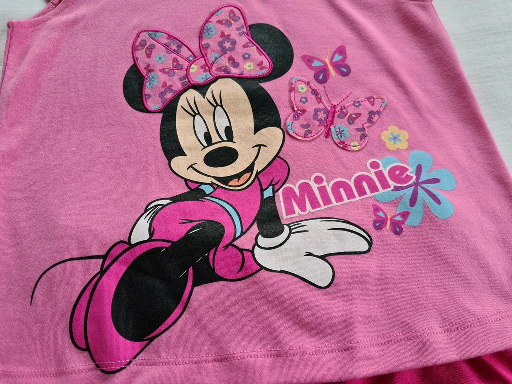 Disney Minnie Mouse Girls Pink Printed 2 Piece Pyjama Set Size 6 New