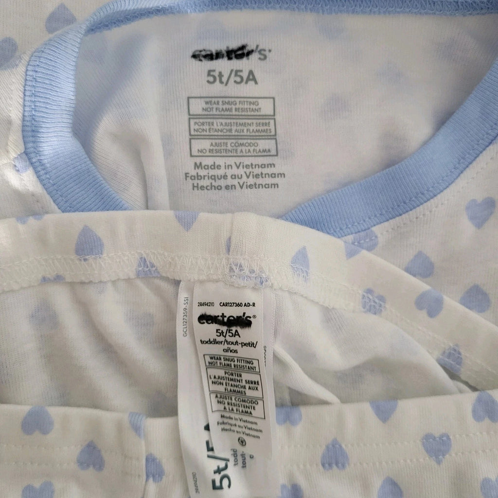 NEW Carter's 4-Piece 100% Cotton Snug Fit Pajama Set Toddler 5T Blue Penguin Boy