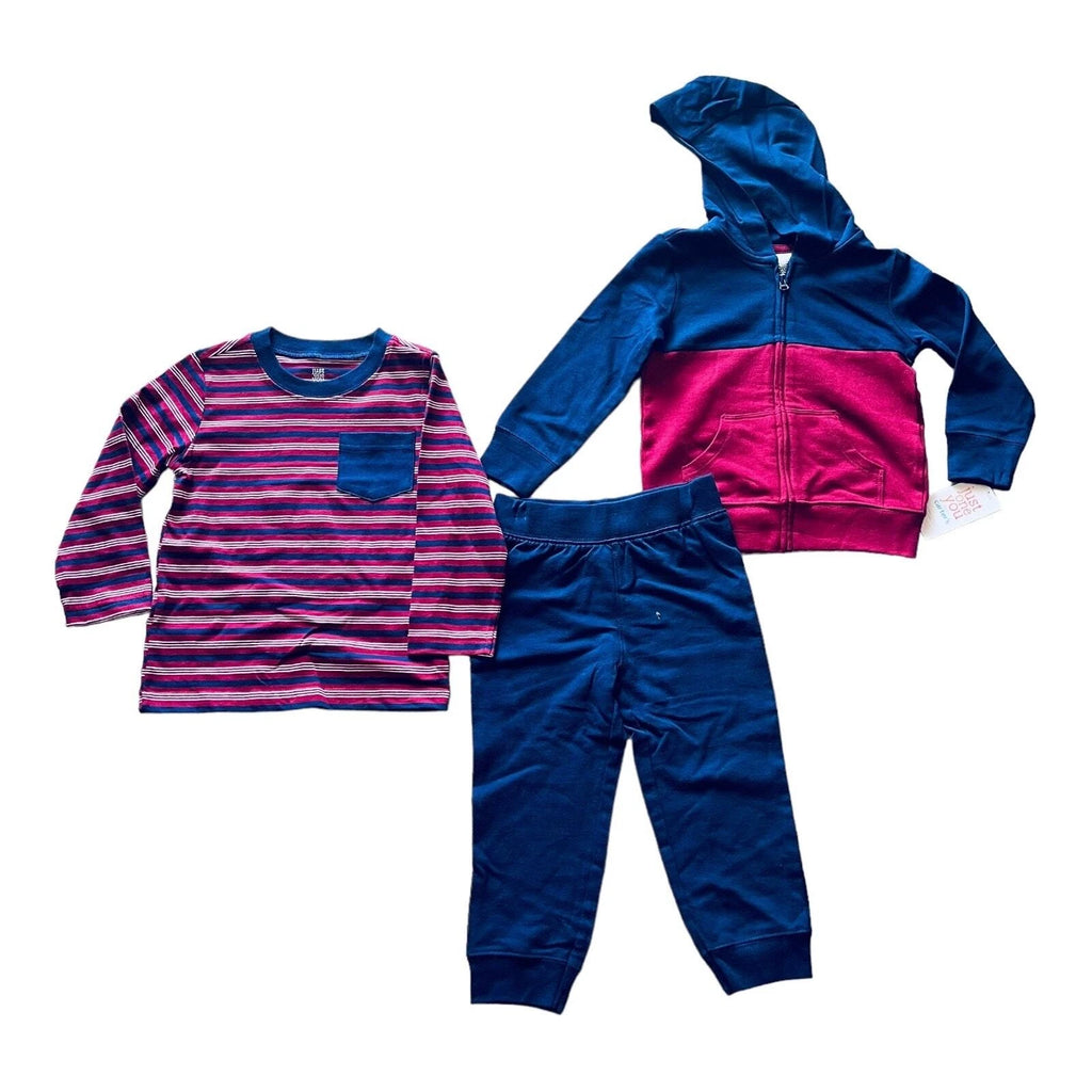 Boys Clothes 3T Zip Hoodie JACKET + SHIRT+ PANTS Carters 3PC Play Pajama Set Kid