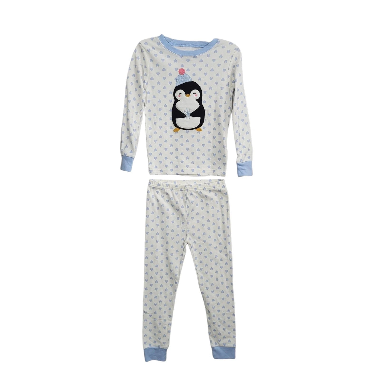 NEW Carter's 4-Piece 100% Cotton Snug Fit Pajama Set Toddler 5T Blue Penguin Boy