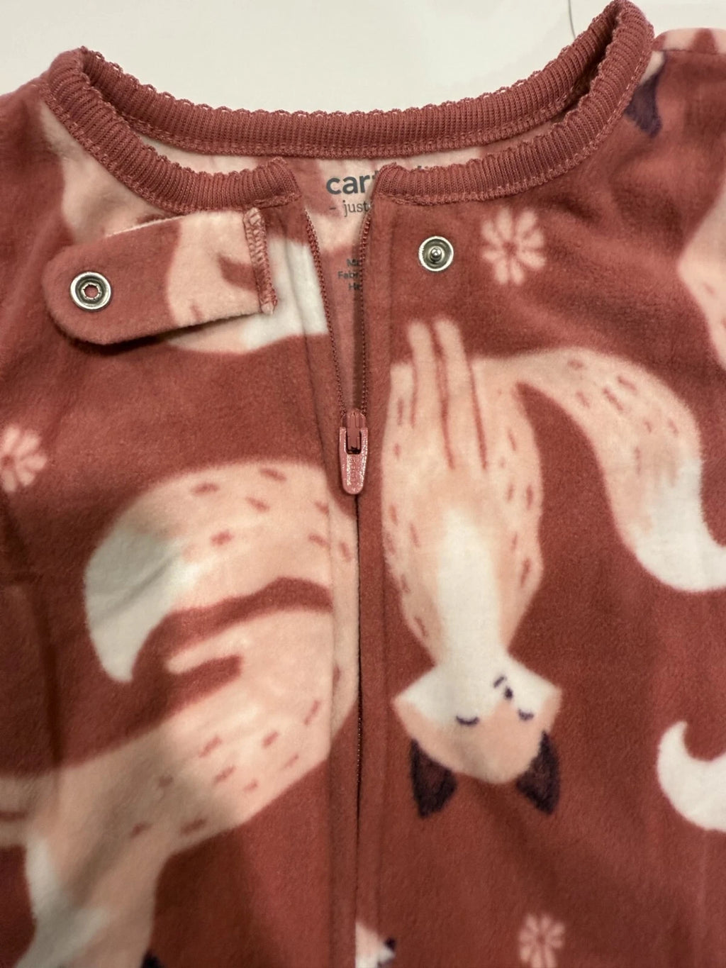 Carter's Just One You Toddler Girls' 2pk Fox and Floral Fleece Footed Pajama 12M