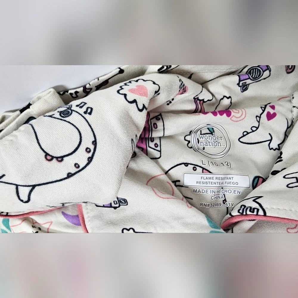 Wonder Nation Cream Pajama Set with Fun Print