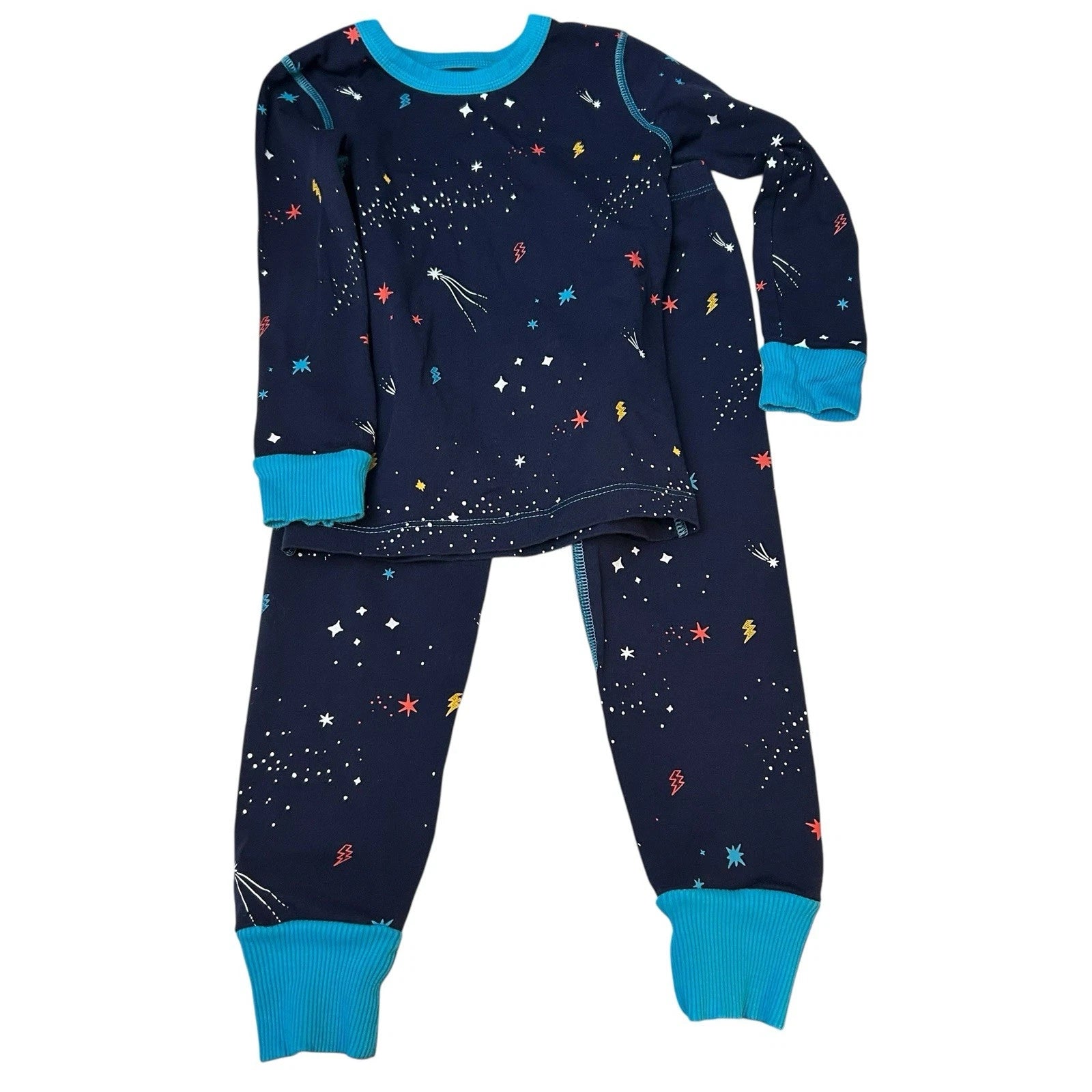 Mightly Kids' Fair Trade 100% Organic Cotton Tight Fit Pajamas Galaxy Size 3T