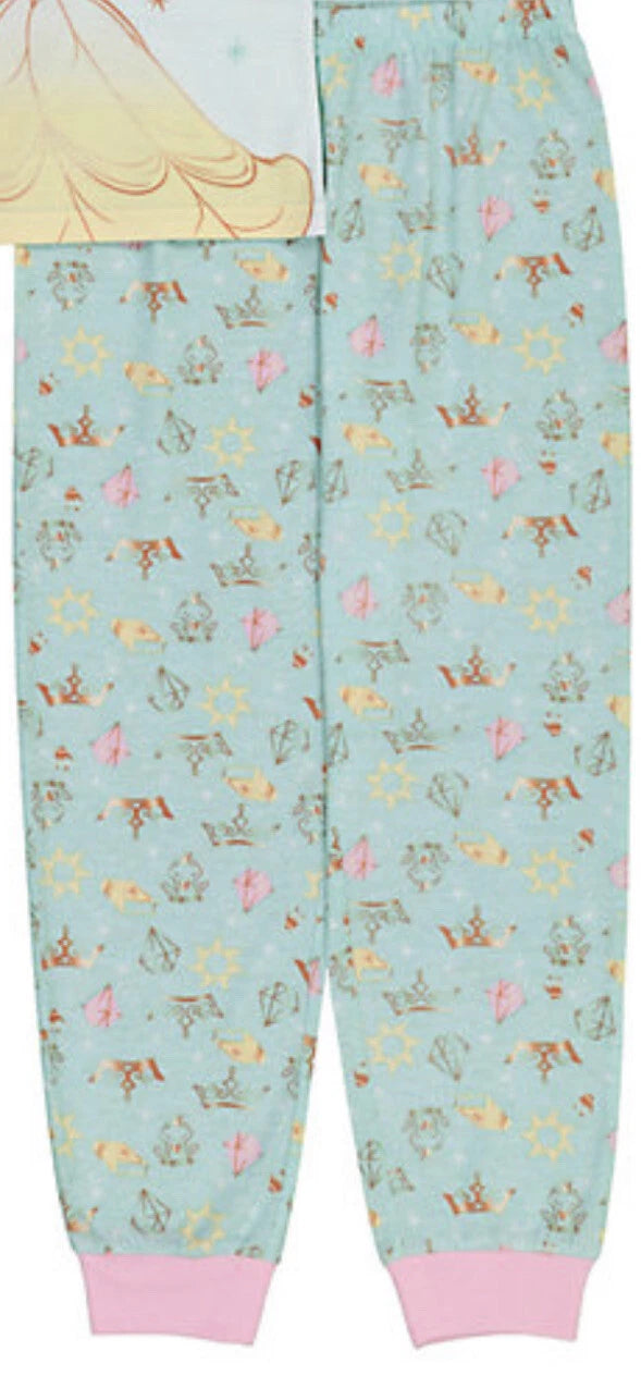 DISNEY PRINCESS " Courage Rocks " Top & Bottom Pajama Set Size 4 NWT