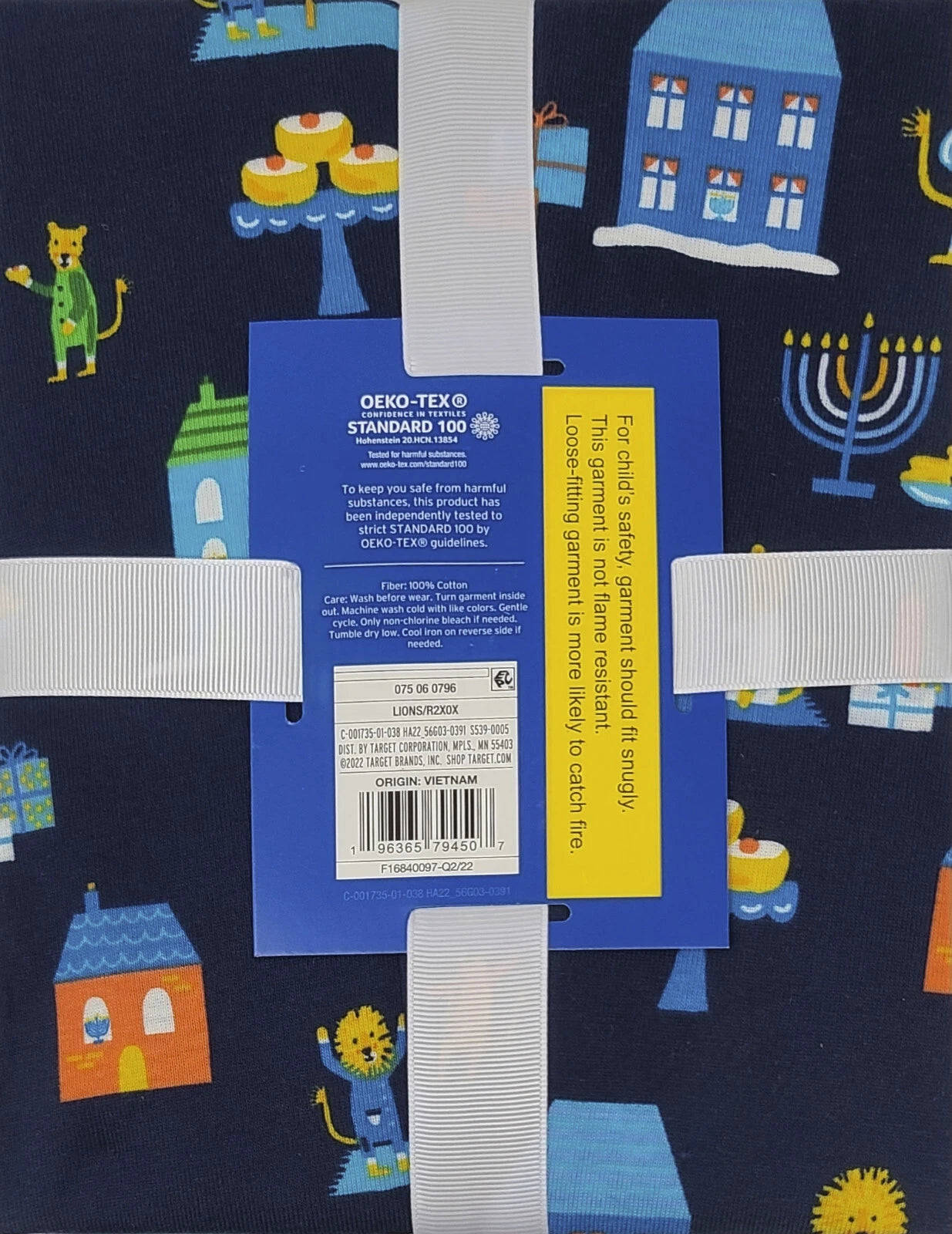 Hannukah Pajama Set - Pajamas for Kids - Lions - Size 10 (507)