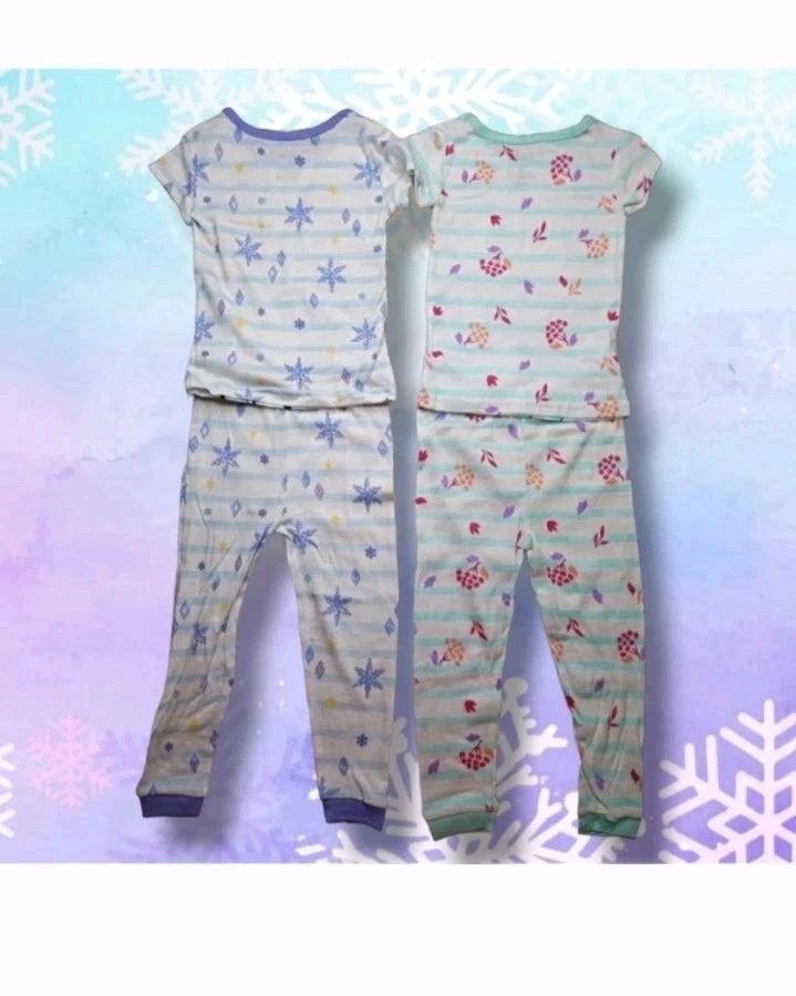 Disney Frozen 4 pc Toddler Girls Short Sleeve Snug Fit Pajama Set Size 5T