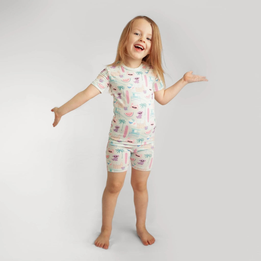 KicKee Baby to Kid Short Sleeve Solid Pajama Set - Comfortable Sleepwear