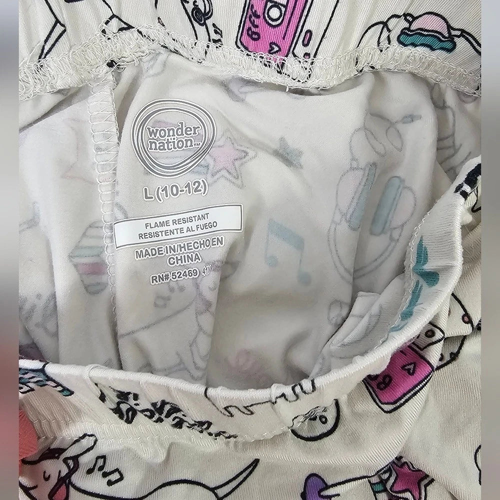 Wonder Nation Cream Pajama Set with Fun Print