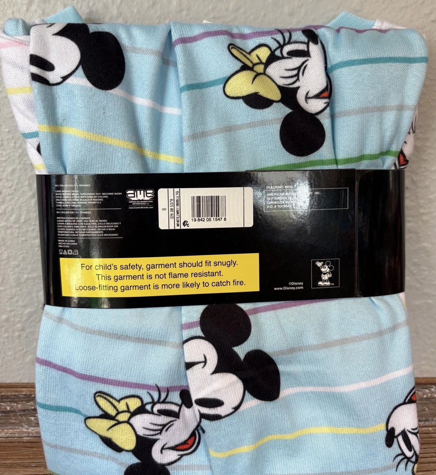 Disney Mickey Mouse 2-Pc Pajama Set, Mickey & Minnie, Unisex, Long-sleeve, BNWT