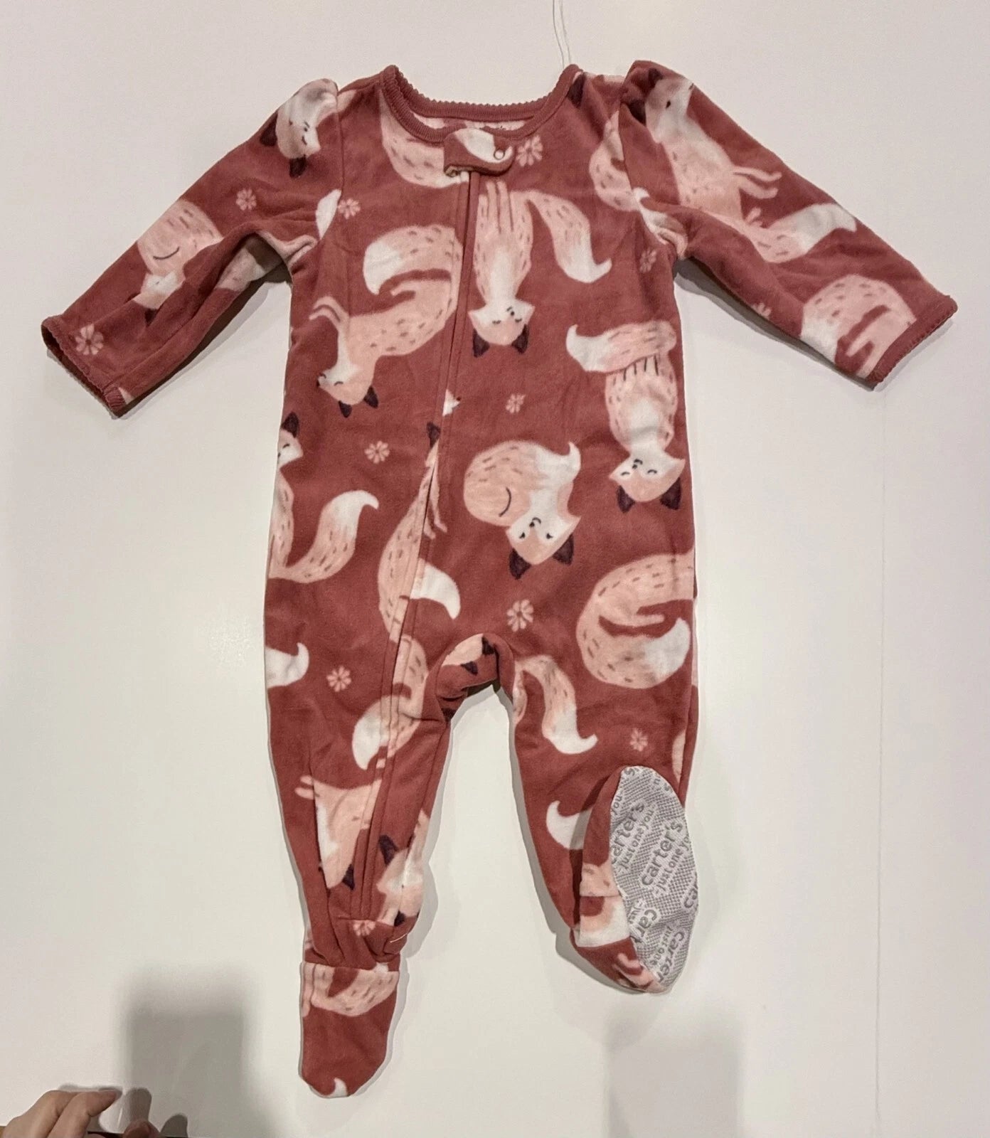Carter's Just One You Toddler Girls' 2pk Fox and Floral Fleece Footed Pajama 12M