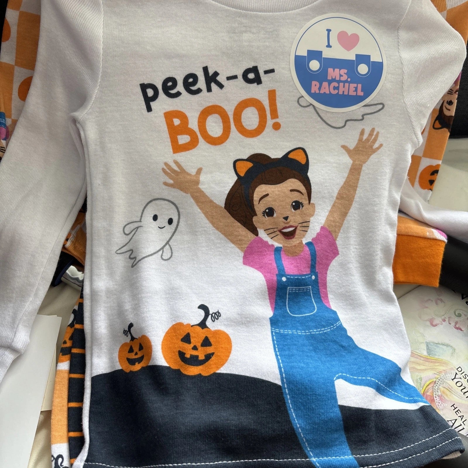 Ms.Rachel Peek-a-Boo! 4pc 100% Cotton Snug Fitting Pajama Set In Size 2T New