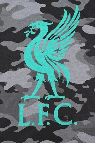 Boys Liverpool Football Club Black Green Camouflage Long Pyjama Set 6-7yrs