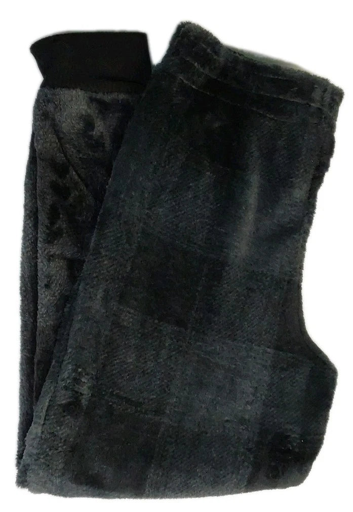 Boys Cat & Jack XS (4/5) Black Plaid 2 Piece Fleece Pajama