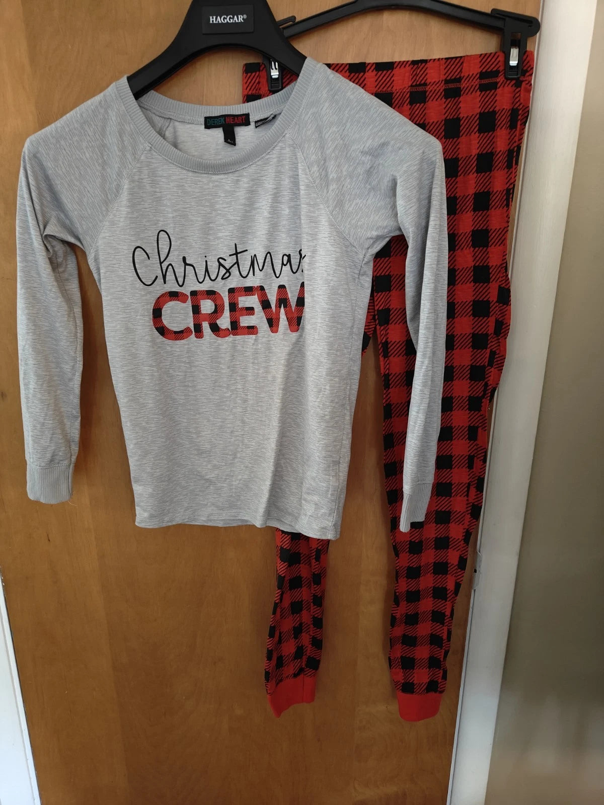 Christmas Crew Pajamas Holiday Set Derek Heart Lightweight Girl's Size Large