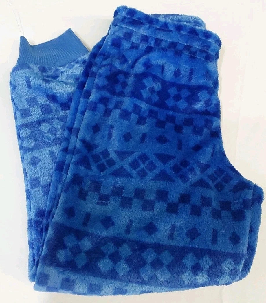 Cat & Jack XS (4/5) Blue 'Smiley Fair Isle' Long Sleeve 2 Piece Fleece Pajama