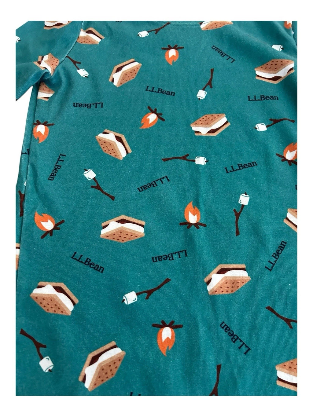 L.L. Bean S'mores Pajama Set Shorts and Short Sleeve Size 14