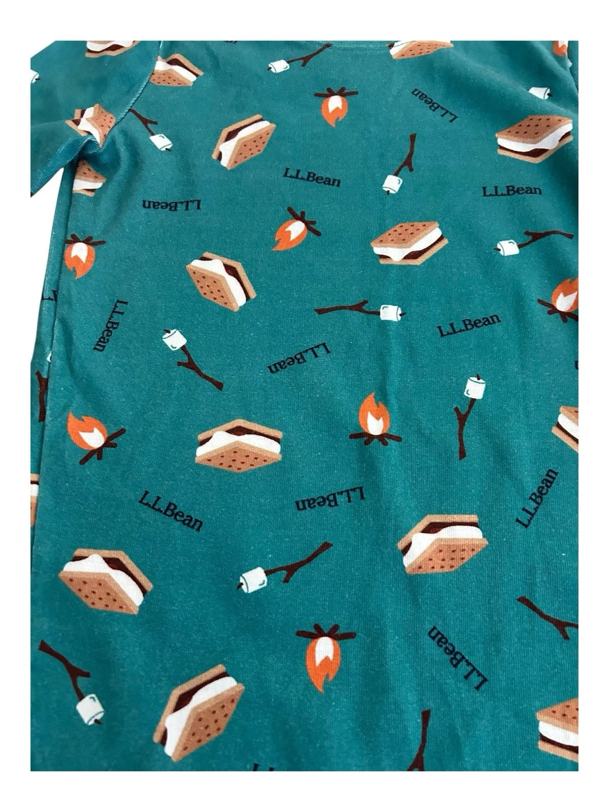 L.L. Bean S'mores Pajama Set Shorts and Short Sleeve Size 14