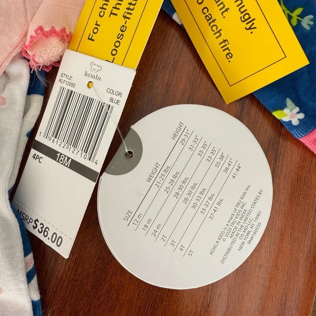 Koala Kids 4pcs Pajama Set 18m