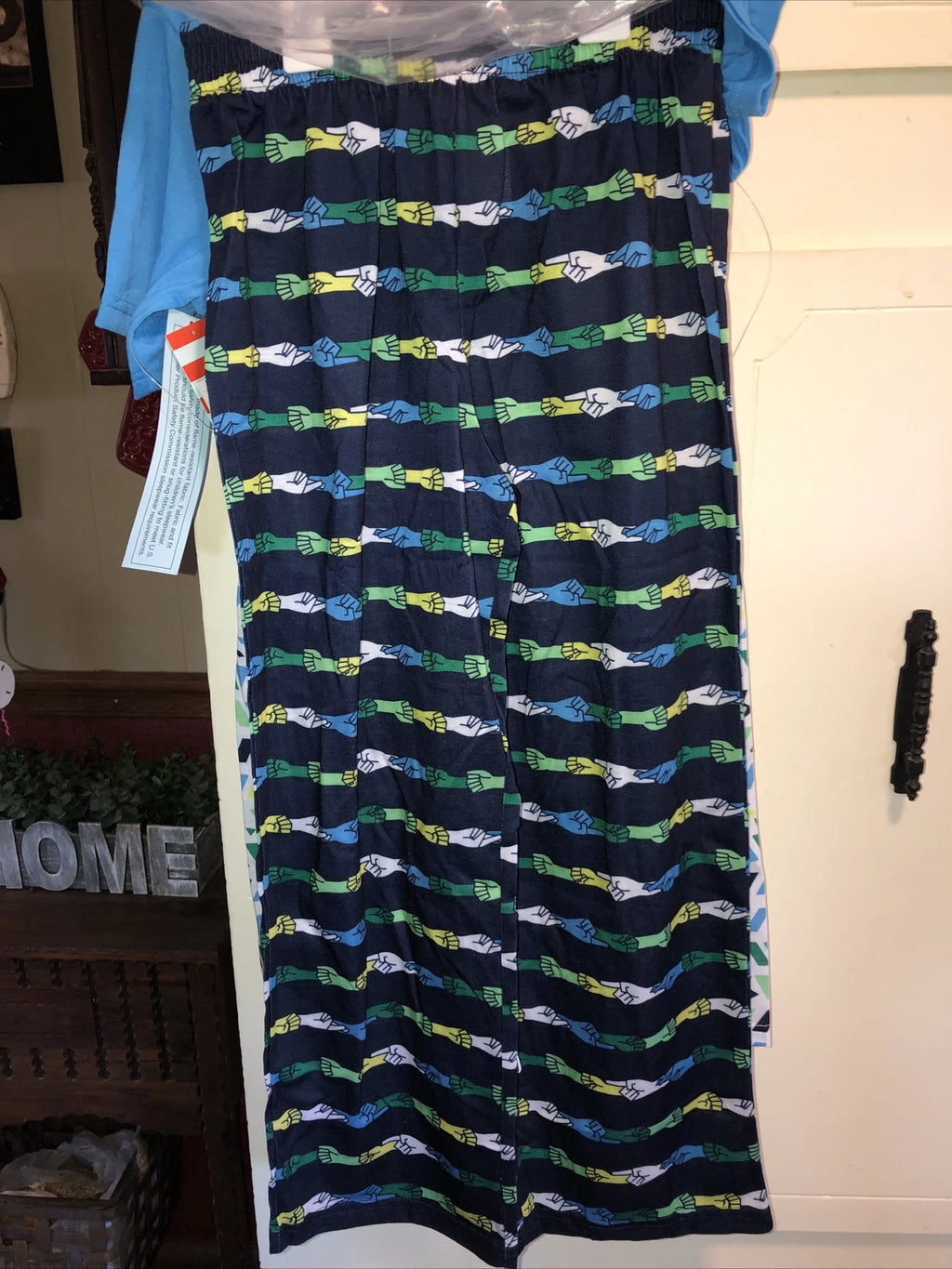 Boys 3pc Pajama Set M Medium 8 / 10 Dream Hand Sign Language Pjs NEW