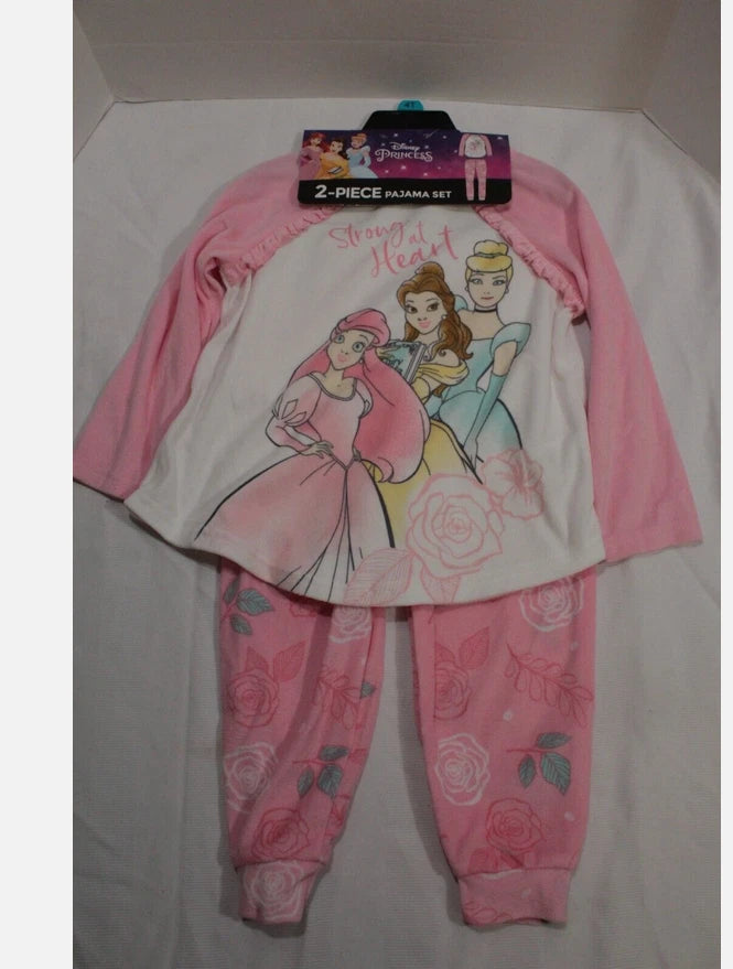 DISNEY GIRLS PRINCESS  2 PIECE SOFT MICRO FLEECE PAJAMA SET(PINK 5)NWT