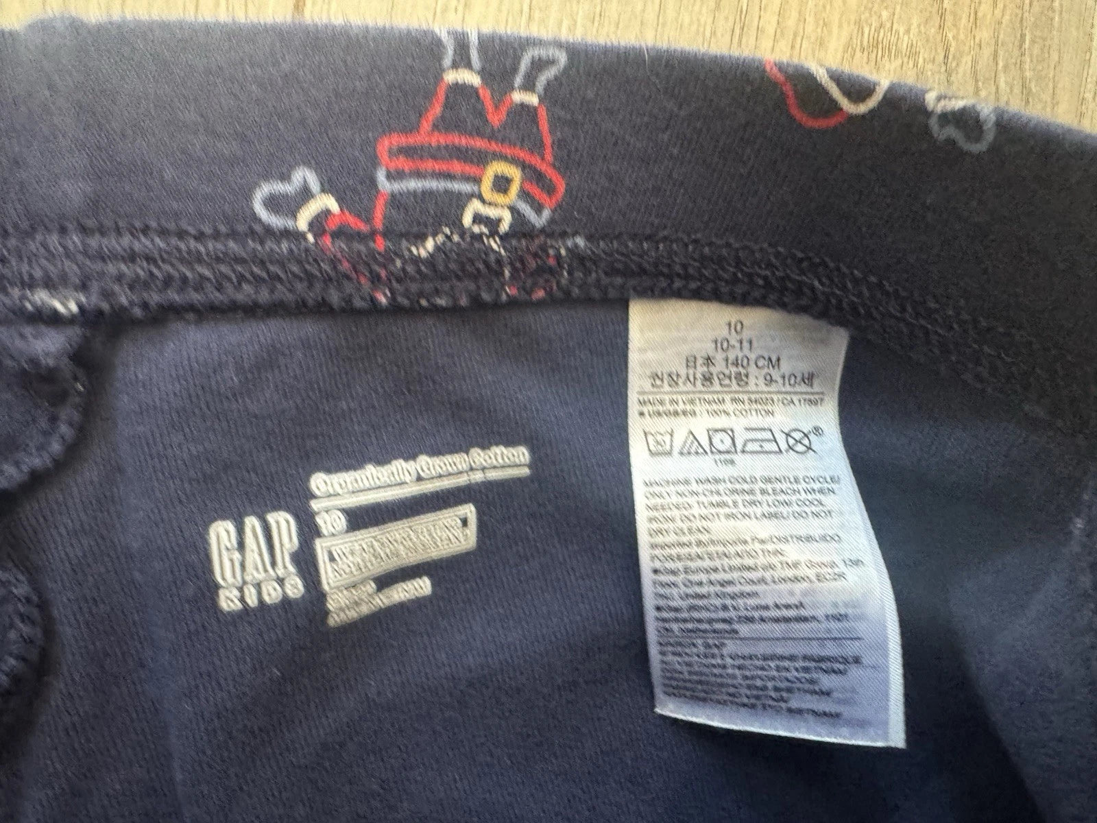 Gap Kids Sz 10 Kids Santa Claus Pajamas PJs Christmas Holidays Blue 2 Pieces