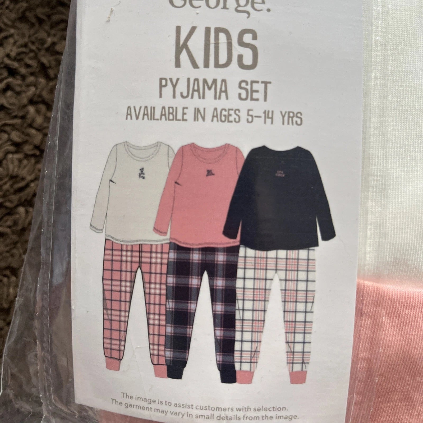 BNWT George Girls Age 10-12 Years Triple Pack Of Pyjamas