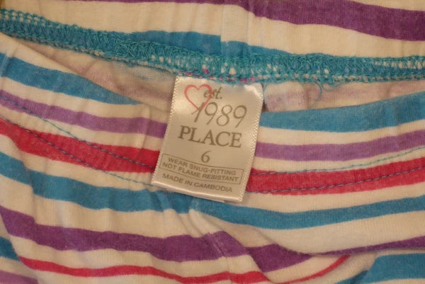 Girl's Pajama set Size 6-Children's Place Short Sleeve/Shorts Purple, striped