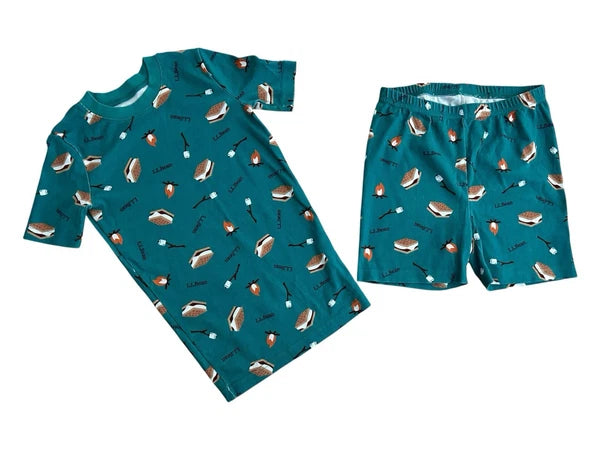 L.L. Bean S'mores Pajama Set Shorts and Short Sleeve Size 14