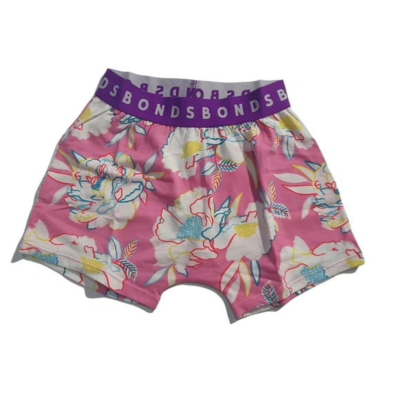 Bonds Kids Size 4 PJ Kids Sleep Short Set Girls Pink with Flowers print