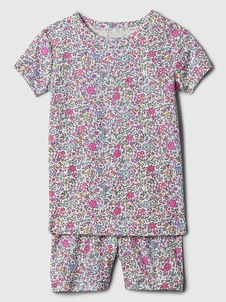 NEW $30 GAP Toddler 100% Organic Cotton Floral Print Pajamas PJ Set Size 4T
