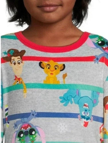 Disney 100~ NEW♈Kids 2 pc Velour Pajama Set size M (8)~white/multi Simba