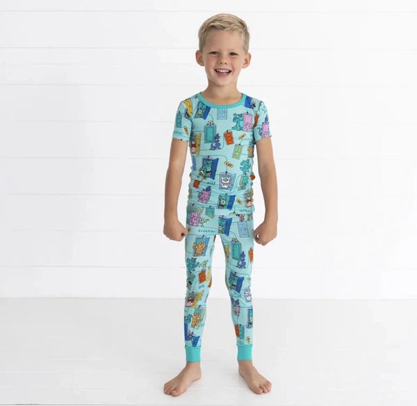 Little Sleepies 🚪 Disney Pixar Monsters Inc. Scream Team Pajama PJ Set 9/10