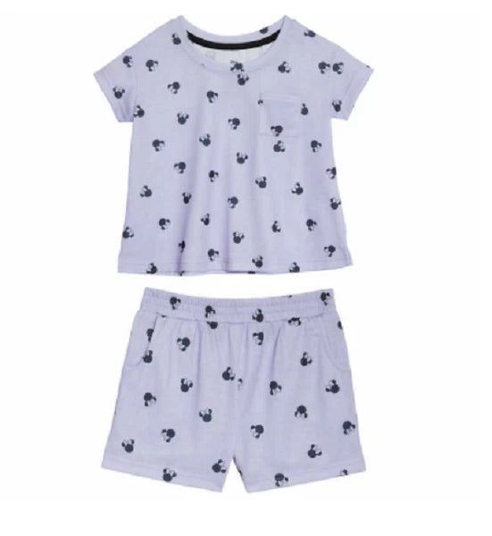 NEW Disney Kids' Polyester 2-Piece Short Sleeve PJ Set Size 4T