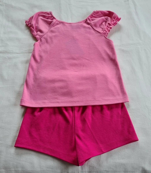 Disney Minnie Mouse Girls Pink Printed 2 Piece Pyjama Set Size 6 New