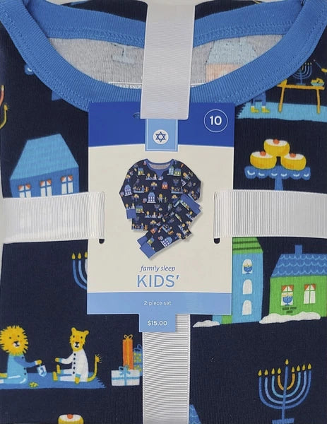 Hannukah Pajama Set - Pajamas for Kids - Lions - Size 10 (507)
