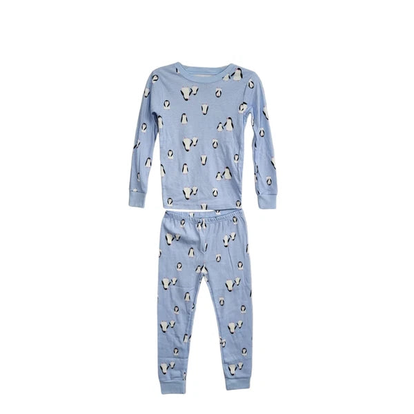 NEW Carter's 4-Piece 100% Cotton Snug Fit Pajama Set Toddler 5T Blue Penguin Boy