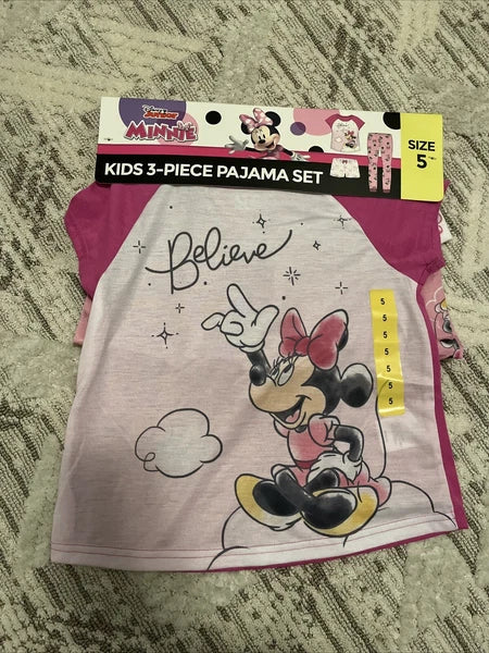 Disney Kids 3 Pieces Pajama Set Minnie Bjk
