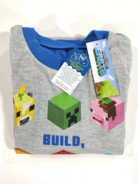 Minecraft Pajamas  Boys Medium 8 Lightweight Shirt Pants PJ Kids Gift Set