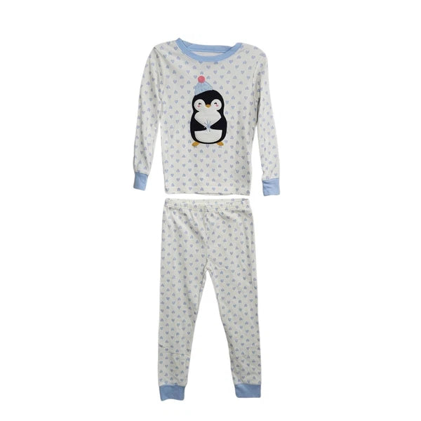 NEW Carter's 4-Piece 100% Cotton Snug Fit Pajama Set Toddler 5T Blue Penguin Boy