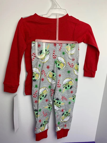 3T Child Baby Yoda Christmas Galaxy Mandalorian Long Sleeve Pant Pajama Set PJs