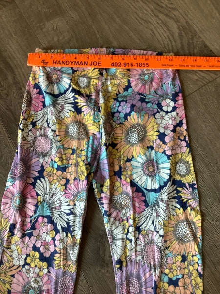 Gap Disney Pajama Set Youth Girl Size XL X-Large 14 16 Purple Pink Flowers Soft