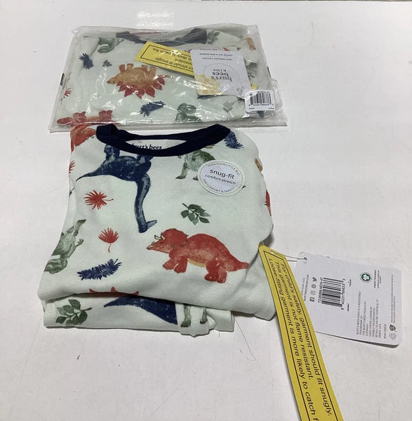 Burt's Bee Boys' PJ Sets, Tee and Pant Dino Friends Size 4T LOT OF 2