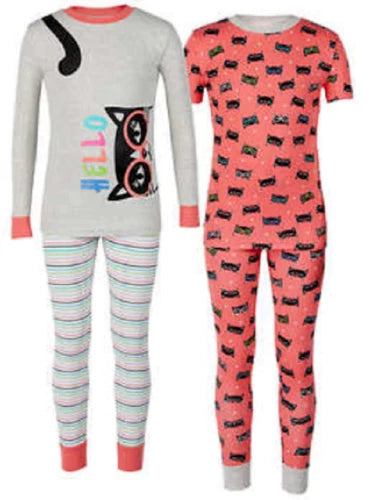Kirkland Signature Kid's Girls' 4 PC Pajama Set, Size 10