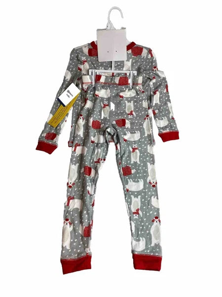 Modern Kids Unisex 3pc Pajama set - Polar Bear Design - Matching Socks -sz 5 NWT