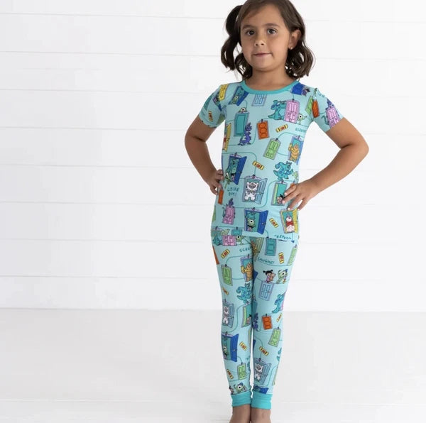 Little Sleepies 🚪 Disney Pixar Monsters Inc. Scream Team Pajama PJ Set 9/10