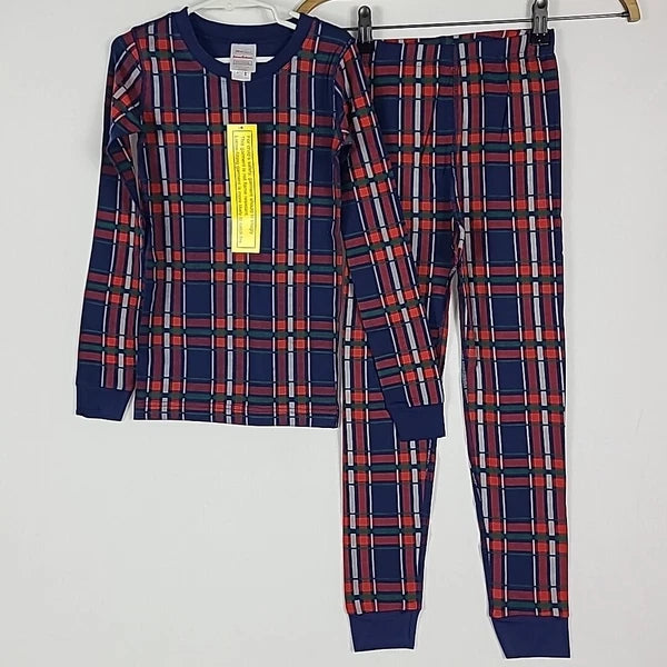NEW Hanna Andersson Child Plaid Holiday Print Pajama Set Christmas Size 6-7