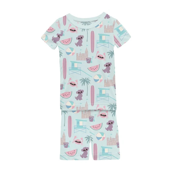 KicKee Baby to Kid Short Sleeve Solid Pajama Set - Comfortable Sleepwear