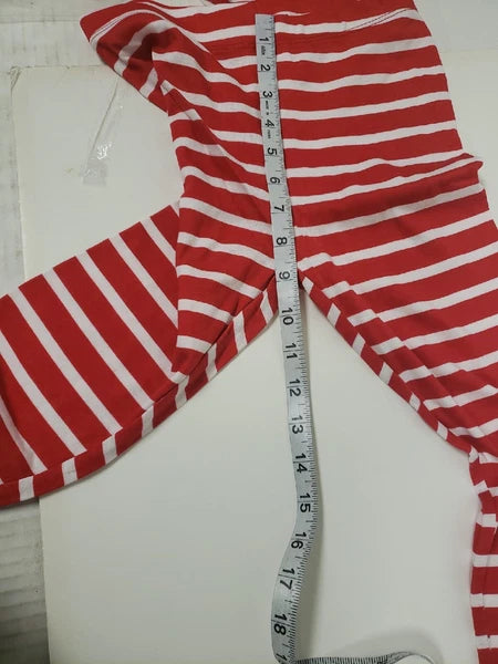 Unbranded Kids 2 Pc Red & White Striped Pajama Set Cotton Elastic Sz 10 NWT